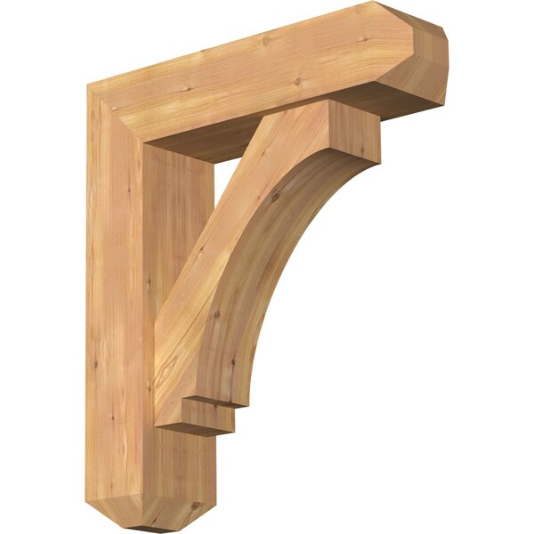 Ekena Millwork Imperial Craftsman Smooth Bracket w/ Offset Brace, Western Red Cedar, 7 1/2"W x 28"D x 32"H BKT0806X28X32IMP04SWR - main